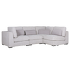 Create Cozy Corners: Light Grey Sectional with Arms.