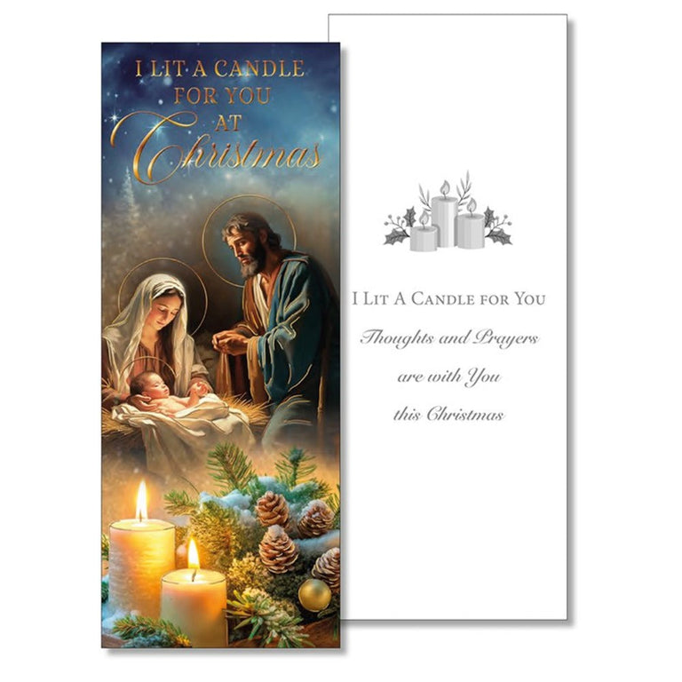 I Lit a Candle for You Christmas Card Holy Family