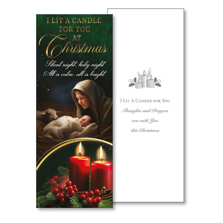 I Lit a Candle for You Christmas Card Red Candles