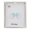 Iced Gem Twisted Heart Silver Plated Earrings picture in a gift box