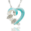 Iced Gem Twisted Heart Silver Plated Necklace close iew picture of the pendant design