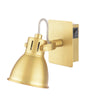 Idaho Single Wall Spotlight Natural Brass side view picture of the switch button