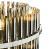 Imani 16 Light Pendant Polished Chrome close view picture of the glas rod shade