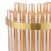 Imani 2 Light Wall Light Natural Brass close view picture of the glass rods shade