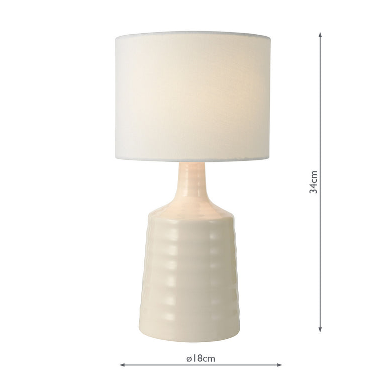 Inci Twin Pack Table Lamps Cream – Elegant Modern Lighting Set for Bedroom, Living Room & Bedside Use