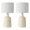 Inci Twin Pack Table Lamp Cream With Shade with a glaze cream ceramic base