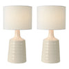 Inci Twin Pack Table Lamp Cream With Shade pair of ceramic table lamps