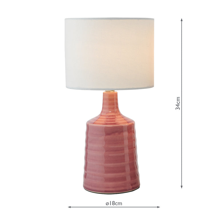 Inci Twin Pack Table Lamps Pink – Modern Accent Lighting Set for Bedroom, Living Room & Home Décor