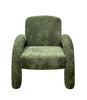Indigo green upholstered accent chair with curved arms shown from another angle (3)