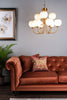 Indra 9 Light Pendant Natural Brass life style picture
