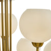 Indra 9 Light Pendant Natural Brass close view picture of the opal glass shades