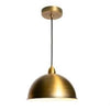 Industrial Dome Pendant Light Antique Brass photo on the white backing