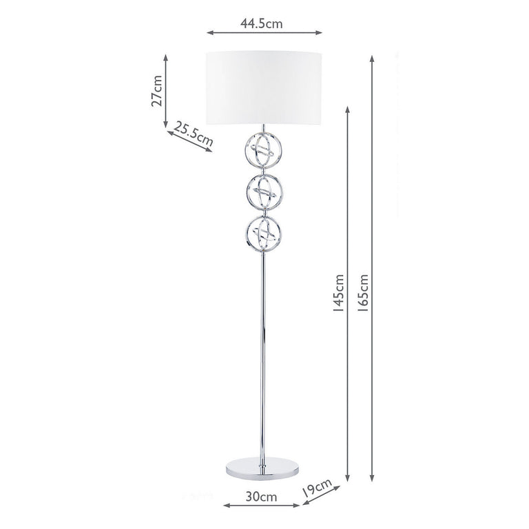 Innsbruck Floor Lamp Polished Chrome with Ivory Silk Oval Shade – Modern Lighting Collection Home Décor