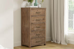 Inola 5 Drawer Tall Chest Cashew life style picture