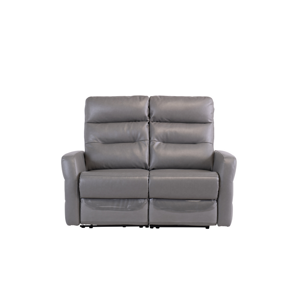 Modern 2 seater leather recliner sofa Irida 2 Seater Leather Sofa Electric Recliner Grey
