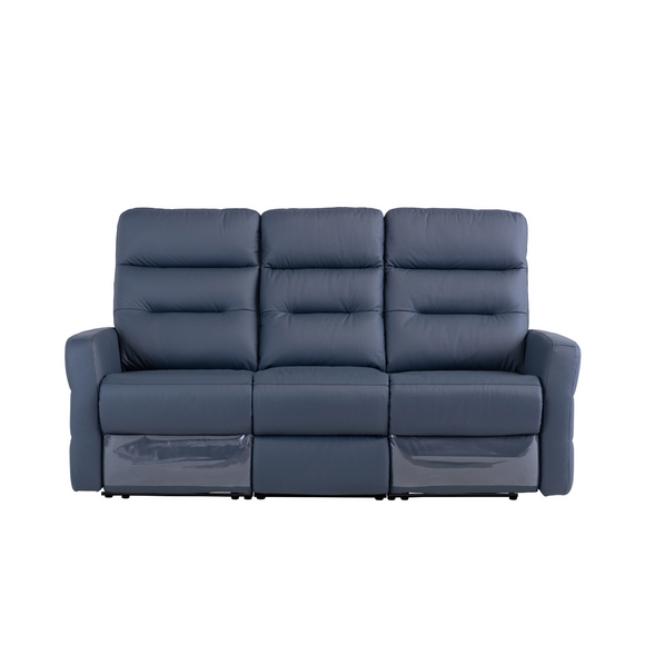 3 Seater Sofa Irida 3 Seater Leather Sofa Electric Recliner Blue in Living Room Furniture
