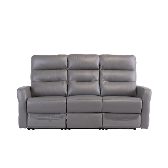 Stylish 3 seater sofa with electric recliners in grey

