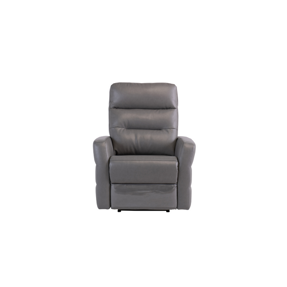 Modern recliner armchair with soft leather upholstery
