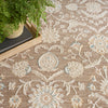Nourison Isla Rug ISL01 Mocha Floral Rug: close-up view picture of the pattern design