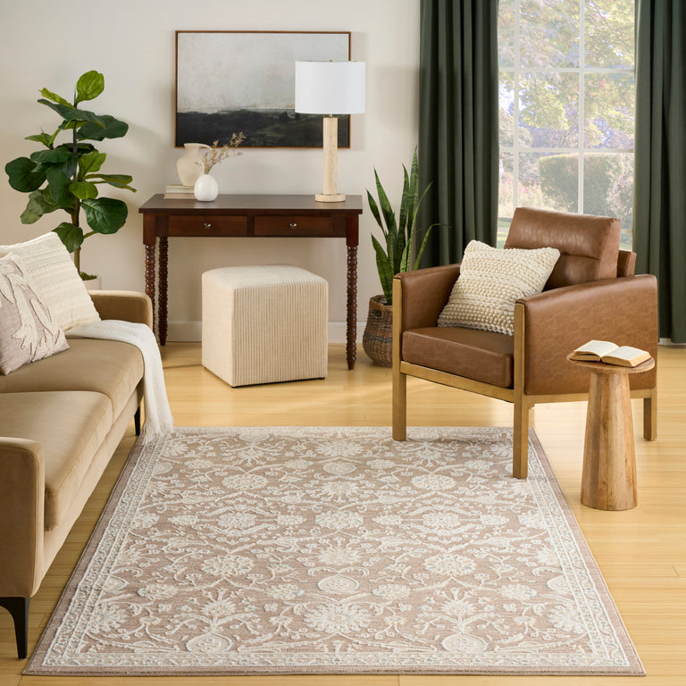 Nourison Isla Rug ISL01 Mocha Floral Rug