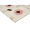 Marimekko Unikko Floral Rug Beige Pink hand-tufted wool rug with a cut pile