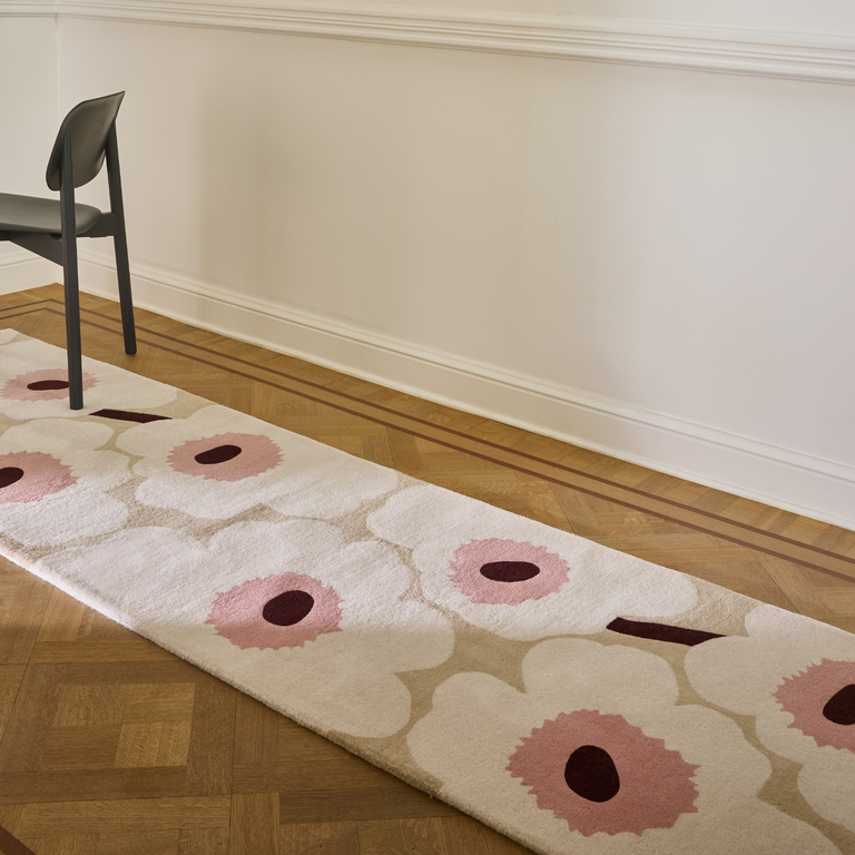 Marimekko Unikko Floral Rug Beige Pink Runner