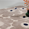 Marimekko Unikko Floral Rug Greige close-up picture of the rug clolor palette