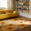 Marimekko Unikko Floral Rug Honey lifestyle picture in the living room