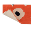Marimekko Unikko Floral Rug Orange Red with a cotton and latex backing