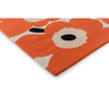 Marimekko Unikko Floral Rug Orange Red hand-tufted wool rug with a cut pile