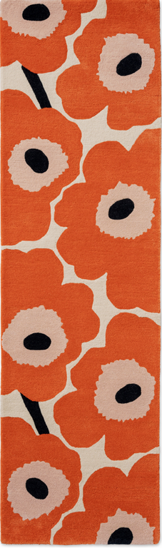 Marimekko Unikko Floral Rug Orange Red Runner