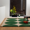 Marimekko Isot Kivet Geometric Rug Green lifestyle picture in the living room