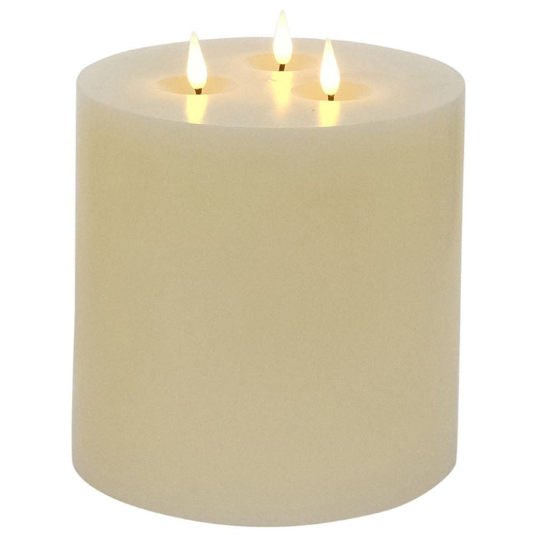 Ivory Three Wick LED Pillar Candle