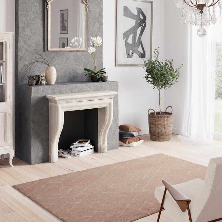 Ivy Geometric Rug 022 Blush Pink