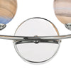 Izzy 2 Light Wall Light Polished Chrome/Planet Style Glass close view picture of the light chrome fitting