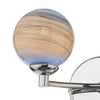Izzy 2 Light Wall Light Polished Chrome/Planet Style Glass close view picture of the shade design
