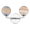 Izzy 2 Light Wall Light Polished Chrome/Planet Style Glass picture with switched on light