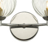 Izzy 2 Light Wall Light Polished Chrome/Twisted Glass close view picture of the chrome fitting