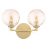 Izzy 2 Light Wall Light Matt Gold With Twisted Amber Glass picture on the white background