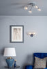 Izzy 4 Light Semi Flush Chrome/Twisted Glass perfect for low ceiling rooms