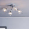 Izzy 4 Light Semi Flush Chrome/Twisted Glass life style picture
