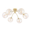 Izzy 6 Light Semi-Flush Matt Gold With Twisted Amber Glass picture of the ceiling light design