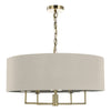 Jamelia 5 Light Chandelier Antique Brass Pendant Light with Taupe Drum Shade – Ceiling Mount Lighting Collection