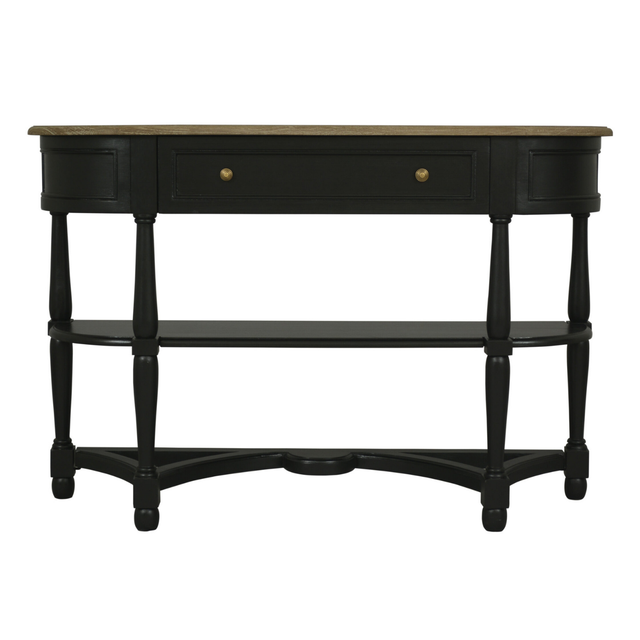 Jardin 1 Drawer Console Table with 2 Shelves Black