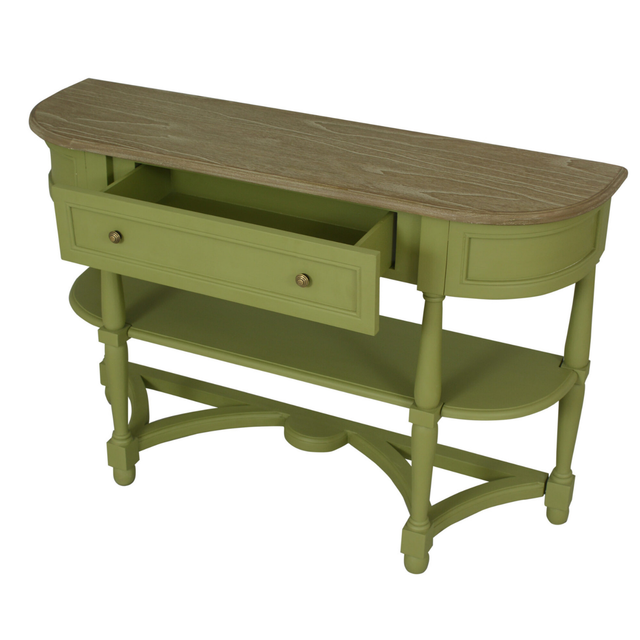 Jardin 1 Drawer Console Table with 2 Shelves Green