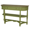 Jardin 1 Drawer Console Table with 2 Shelves Green wooden console table in a leaf-green colour shade