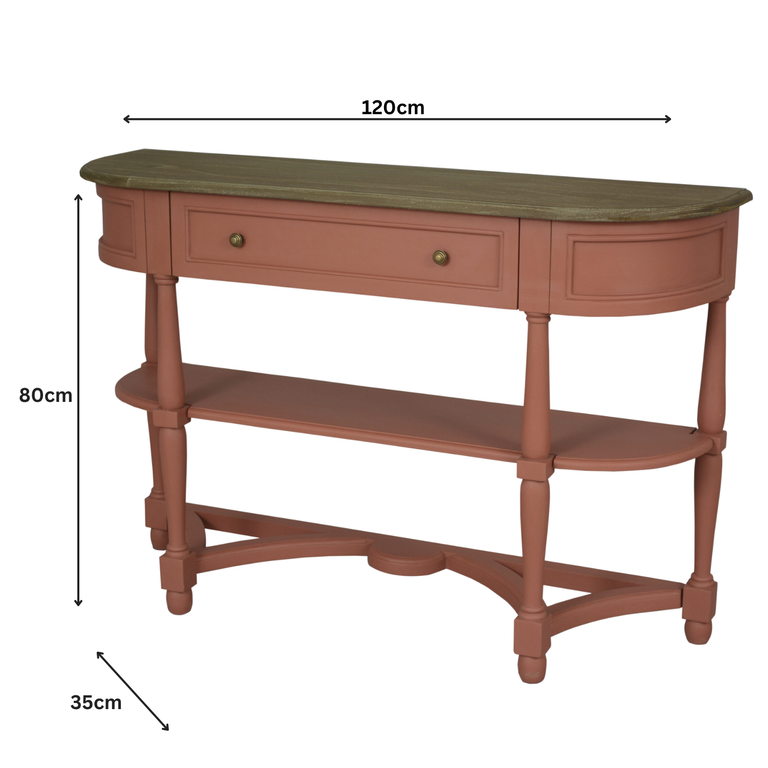 Jardin 1 Drawer Console Table with 2 Shelves Red
