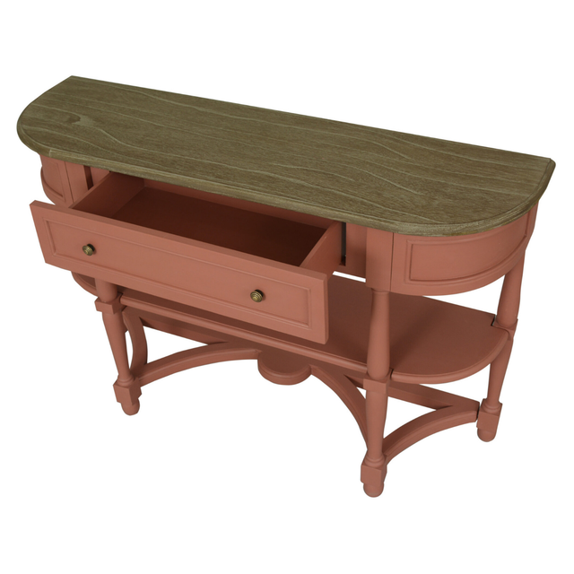 Jardin 1 Drawer Console Table with 2 Shelves Red
