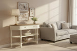 Jardin 1 Drawer Console Table with 2 Shelves White lifestyle picture in the living room
