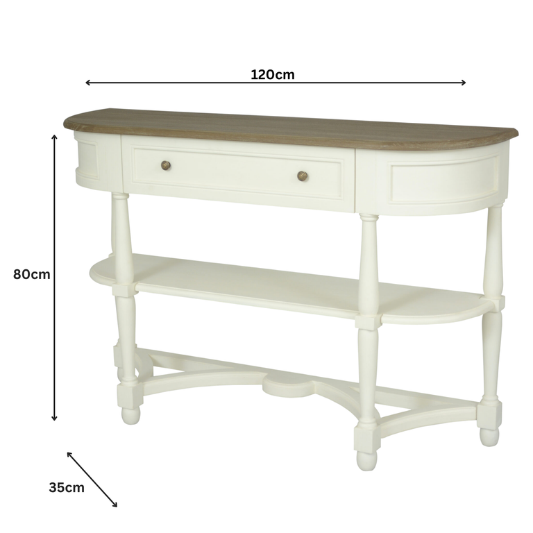 Jardin 1 Drawer Console Table with 2 Shelves White